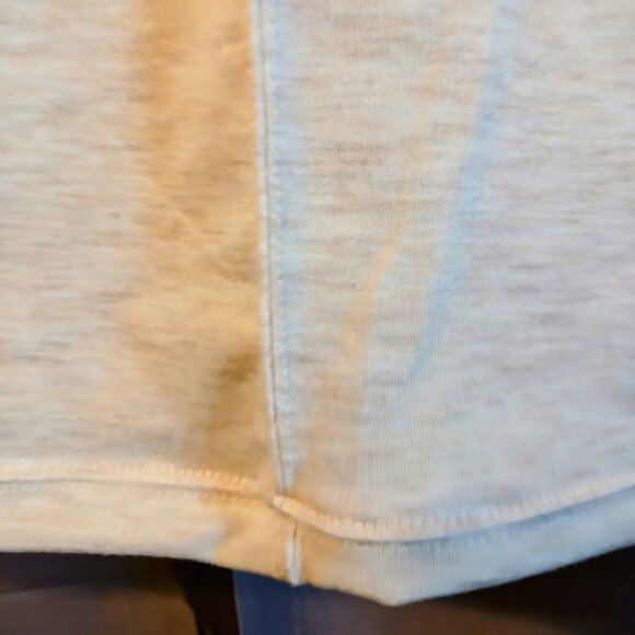 Nwt Scoop neck T-shirt Blouse womens L Cream Oatmeal heathered Short Slv terry - Picture 4 of 7